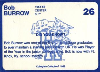 1988-89 Kentucky's Finest Collegiate Collection #26 Bob Burrow Back