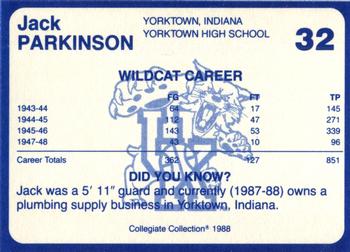 1988-89 Kentucky's Finest Collegiate Collection #32 Jack Parkinson Back