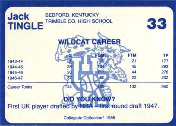 1988-89 Kentucky's Finest Collegiate Collection #33 Jack Tingle Back