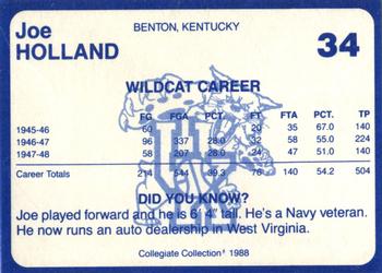 1988-89 Kentucky's Finest Collegiate Collection #34 Joe Holland Back