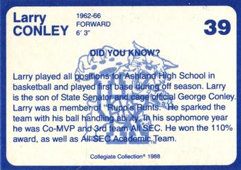 1988-89 Kentucky's Finest Collegiate Collection #39 Larry Conley Back
