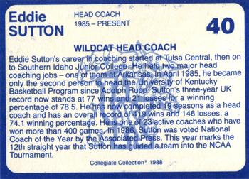 1988-89 Kentucky's Finest Collegiate Collection #40 Eddie Sutton Back