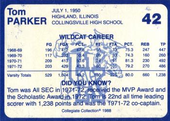 1988-89 Kentucky's Finest Collegiate Collection #42 Tom Parker Back