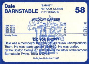 1988-89 Kentucky's Finest Collegiate Collection #58 Dale Barnstable Back