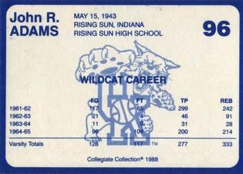 1988-89 Kentucky's Finest Collegiate Collection #96 John R. Adams Back