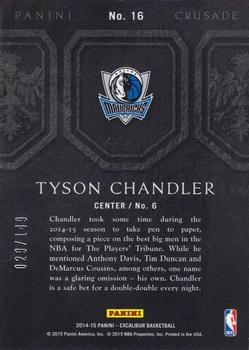 2014-15 Panini Excalibur - Crusade Blue #16 Tyson Chandler Back
