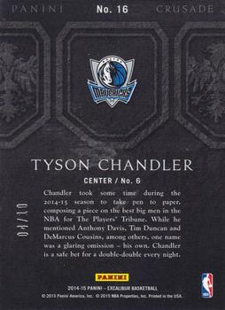 2014-15 Panini Excalibur - Crusade Gold #16 Tyson Chandler Back