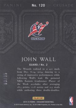 2014-15 Panini Excalibur - Crusade Teal #120 John Wall Back
