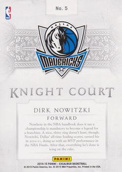 2014-15 Panini Excalibur - Knight Court #5 Dirk Nowitzki Back