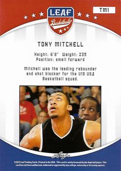 2012-13 Leaf Retail #TM1 Tony Mitchell Back