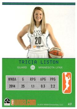 2015 Rittenhouse WNBA #49 Tricia Liston Back