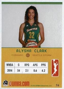 2015 Rittenhouse WNBA #76 Alysha Clark Back