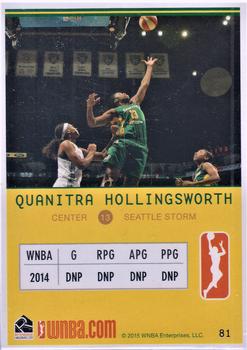 2015 Rittenhouse WNBA #81 Quanitra Hollingsworth Back