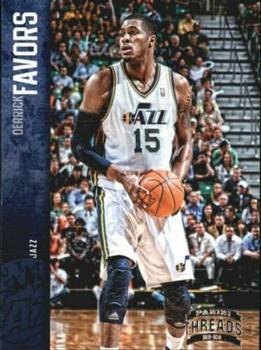 2012-13 Panini Threads - Silver Century Proof #142 Derrick Favors Front