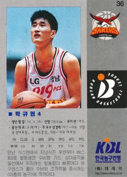 1998-99 Teleca Korean Basketball League #36 Gyu Hyun Park Back