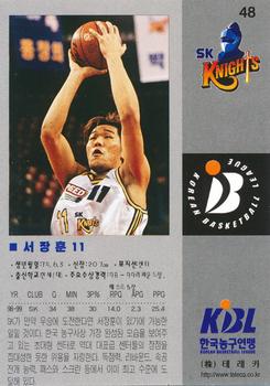 1998-99 Teleca Korean Basketball League #48 Jang Hoon Seo Back