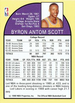 1990 Hoops Team Night Los Angeles Lakers #NNO Byron Scott Back