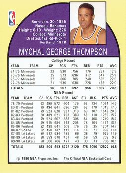 1990 Hoops Team Night Los Angeles Lakers #NNO Mychal Thompson Back