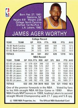 1990 Hoops Team Night Los Angeles Lakers #NNO James Worthy Back