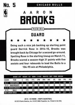 2015-16 Hoops #5 Aaron Brooks Back