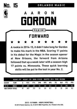 2015-16 Hoops #15 Aaron Gordon Back