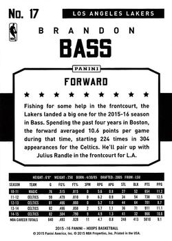2015-16 Hoops #17 Brandon Bass Back