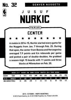 2015-16 Hoops #32 Jusuf Nurkic Back