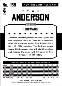 2015-16 Hoops #158 Ryan Anderson Back