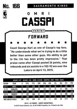2015-16 Hoops #166 Omri Casspi Back