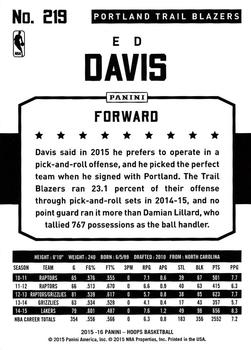 2015-16 Hoops #219 Ed Davis Back