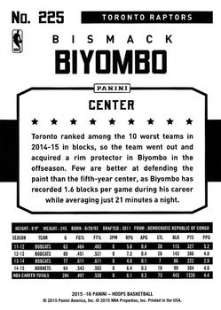 2015-16 Hoops #225 Bismack Biyombo Back