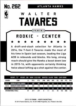2015-16 Hoops #262 Walter Tavares Back
