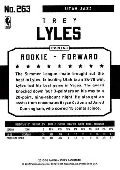 2015-16 Hoops #263 Trey Lyles Back