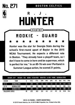 2015-16 Hoops #271 R.J. Hunter Back