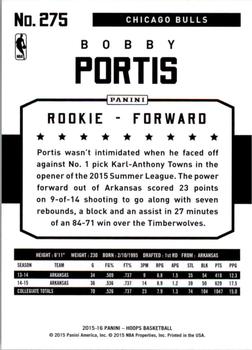 2015-16 Hoops #275 Bobby Portis Back
