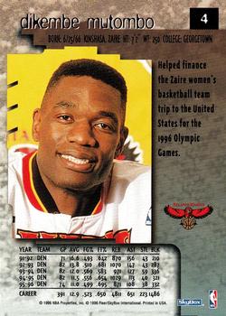 1996 Kenner/SkyBox Starting Lineup Cards Extended Series #4 Dikembe Mutombo Back