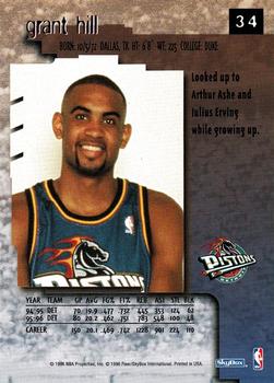 1996 Kenner/SkyBox Starting Lineup Cards Extended Series #34 Grant Hill Back