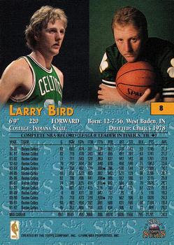 1997 Kenner/Topps Stars Starting Lineup Cards Classic Doubles #8 Larry Bird Back