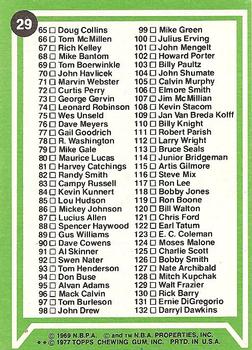 1977-78 Topps - White Backs #29 Checklist: 1-132 Back