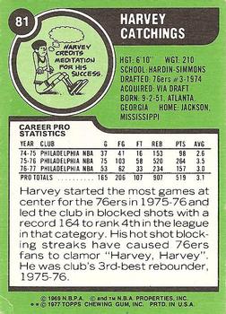 1977-78 Topps - White Backs #81 Harvey Catchings Back