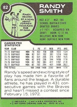 1977-78 Topps - White Backs #82 Randy Smith Back