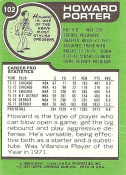 1977-78 Topps - White Backs #102 Howard Porter Back