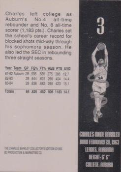 1993 The Charles Barkley Collector's Edition (unlicensed) #3 Charles Barkley Back