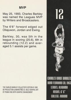 1993 The Charles Barkley Collector's Edition (unlicensed) #12 Charles Barkley Back