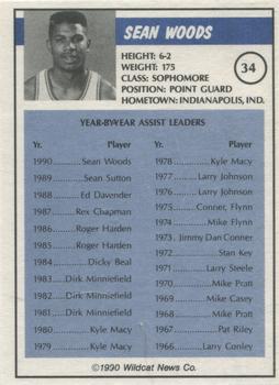 1989-90 Kentucky Wildcats Big Blue Awards #34 Sean Woods Back