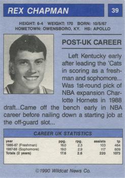 1989-90 Kentucky Wildcats Big Blue Magazine Team of the 80s #39 Rex Chapman Back