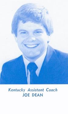 1977-78 Kentucky Wildcats Schedules #NNO Joe Dean Front