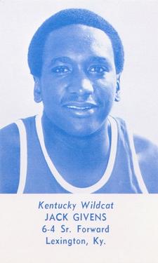 1977-78 Kentucky Wildcats Schedules #NNO Jack Givens Front