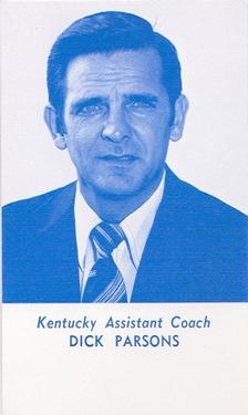 1977-78 Kentucky Wildcats Schedules #NNO Dick Parsons Front
