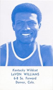 1977-78 Kentucky Wildcats Schedules #NNO LaVon Williams Front